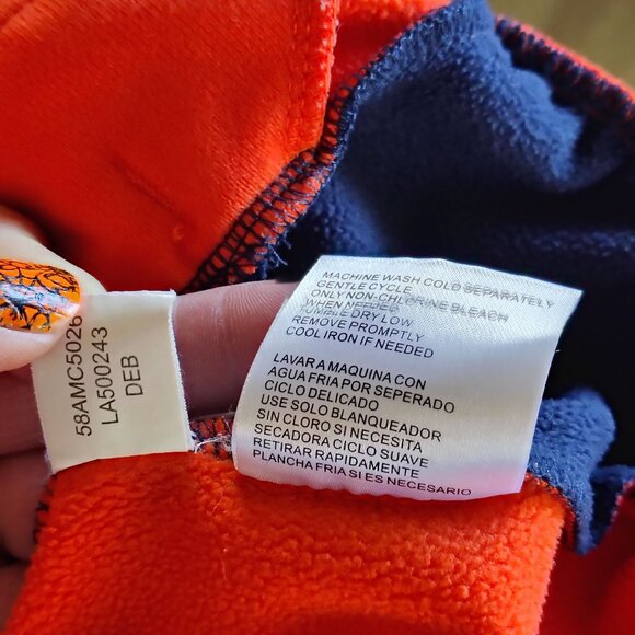 Denver Broncos Half-Zip Pullover Jacket S Orange & Navy NFL Fleece Polyester - Picture 5 of 10